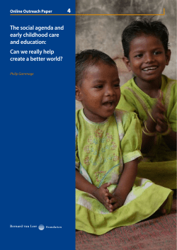 The social agenda and early childhood care and education: Can we
