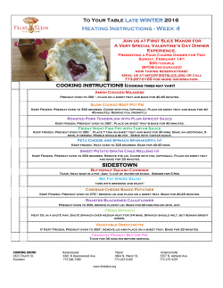 Heating Instructions - Week 4