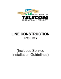 Updates to WCVT / CATV Line Construction Policy: