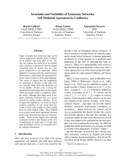 Invariants and Variability of Synonymy Networks: Self Mediated