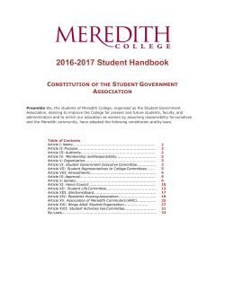 Student Government Association Constitution