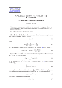 pythagorean identity for polyharmonic polynomials