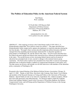 The Politics of Education Policy in the American Federal System