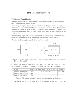MAT 17A - DISCUSSION #5 Problem 1. Wound healing Suppose