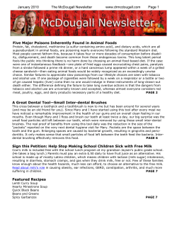 January 2010 The McDougall Newsletter
