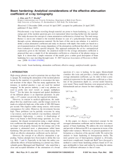 Beam hardening: Analytical considerations of