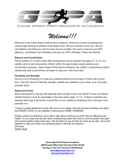 GSPA Welcome Packet - Game Speed Performance Academy