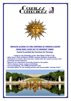 PRIVATE ACCESS TO THE CENTRES OF FRENCH LUXURY