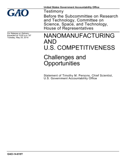 GAO-14-618T, Nanomanufacturing and US