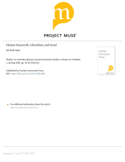 Eleanor Roosevelt, Liberalism, and Israel