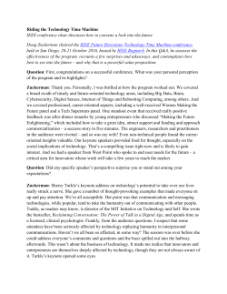 Riding the Technology Time Machine IEEE conference chair