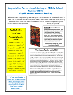 Summer Reading Grade 8