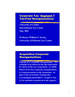 Tax Free Acquisitions - University of Houston Law Center