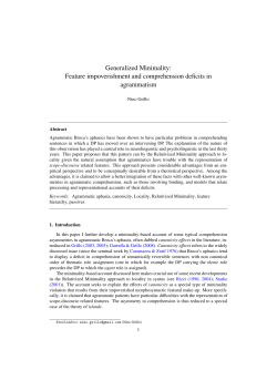 Generalized Minimality: Feature impoverishment and