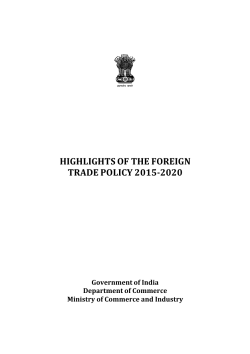 Highlights of Foreign Trade Policy (2015-2020)