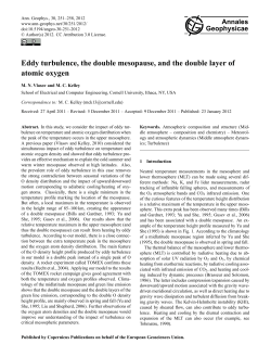 Eddy turbulence, the double mesopause, and the double layer of