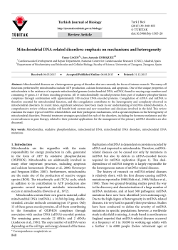 Mitochondrial DNA-related disorders: emphasis