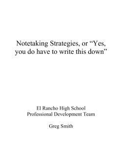 Notetaking Strategies, or &ldquo;Yes, you do have to write