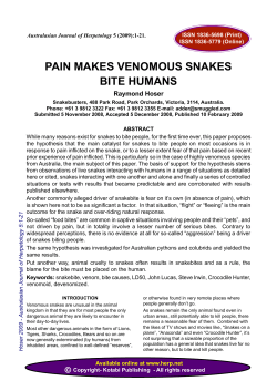 pain makes venomous snakes bite humans