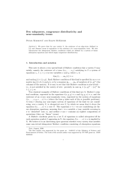 Few subpowers, congruence distributivity and near
