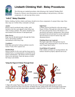 Lindseth Climbing Wall - Belay Procedures