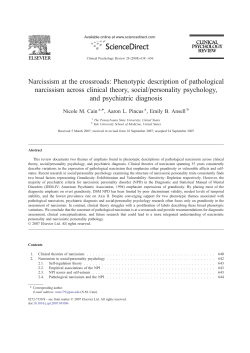 Narcissism at the crossroads: Phenotypic description of pathological