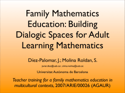Javier D&iacute;ez-Palomar and Silvia Molina Rold&aacute;n Family mathematics