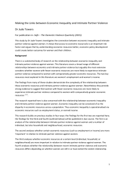 Making the Links between Economic Inequality and Intimate Partner