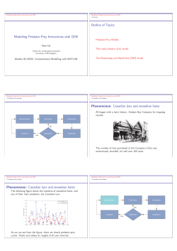 Modelling Predator-Prey Interactions with ODE Outline of Topics