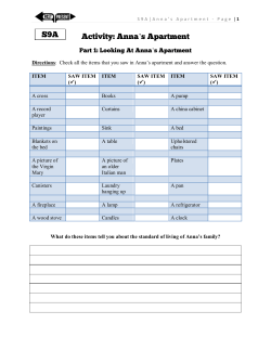 Activity: Anna`s Apartment S9A