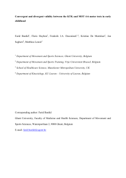 Convergent and divergent validity between the KTK and MOT 4