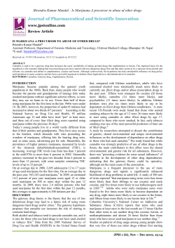 Is Marijuana A precursor to abuse of other drugs