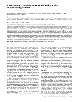 Knee kinematics in medial osteoarthritis during in vivo