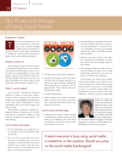 The Pluses and Minuses of Using Social Media