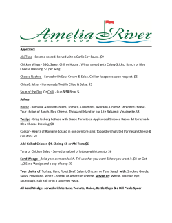 Appetizers Ahi Tuna - Sesame seared. Served with a Garlic Soy