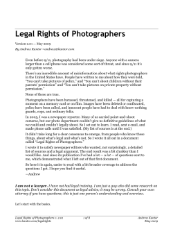 Legal Rights of Photographers