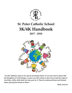 3K/4K Handbook - St. Peter Catholic School