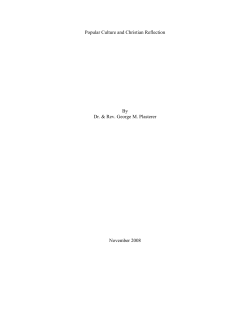 Popular Culture and Christian Reflection