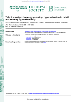 and sensory hypersensitivity Talent in autism: hyper