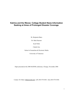 Katrina and the Waves: College Student News Information Seeking