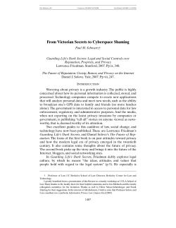 From Victorian Secrets to Cyberspace Shaming