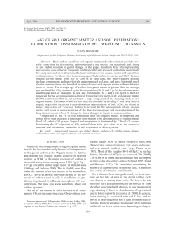 AGE OF SOIL ORGANIC MATTER AND SOIL RESPIRATION