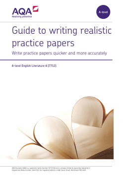 A-level English Literature A Guide to writing realistic practice