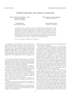 Gender-Typed Play and Amniotic Testosterone