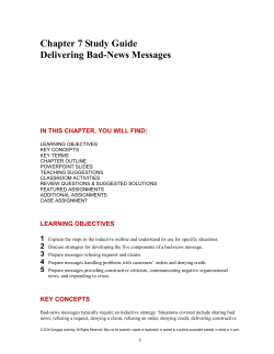 Chapter 7 Study Guide Delivering Bad