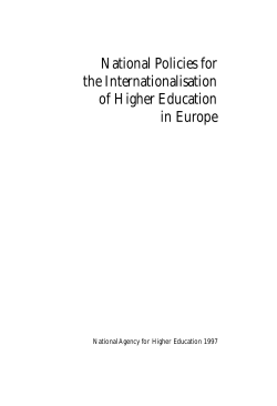 National Policies for the Internationalisation of Higher Education in