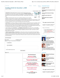 FirstNews Briefs for Decemb