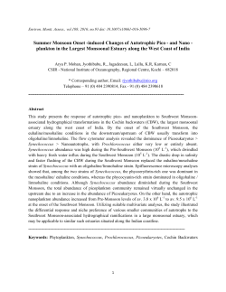 Summer Monsoon Onset -induced Changes of Autotrophic Pico