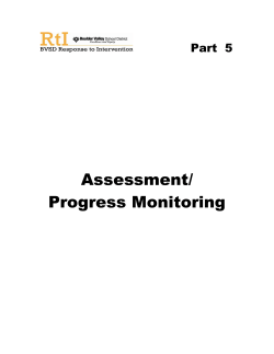 Assessment/ Progress Monitoring