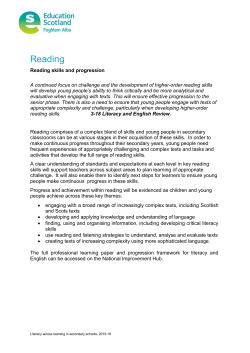 Reading skills and progression